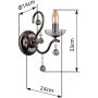 Kinkiet 1x40 W czarny-kryształowy 64134W Globo Lighting Camila zdj.2