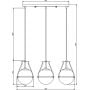 Lampa wisząca 3x25 W czarna-przydymiona OSDRO310DEC GTV Drop zdj.2