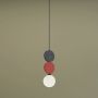 Lampa wisząca 1x25 W czarna-szary/popielaty-czerwona PND59779A1SMLTI Italux Andrea zdj.3