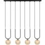 Lampa wisząca 4x10 W czarna-złota-bursztynowa K5597 Kaja Goldi zdj.1