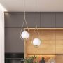 Lampa wisząca 2x40 W biała-mosiądz K4776 Kaja Neve Gold zdj.4