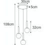 Lampa wisząca 3x10 W biała-czarna-patyna K5862 Kaja Toki zdj.2