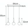 Lampa wisząca 3x10 W czarna-patyna-bursztynowa K5866 Kaja Yuki zdj.2