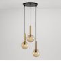 Lampa wisząca 3x10 W czarna-patyna-bursztynowa K5867 Kaja Yuki zdj.1