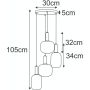 Lampa wisząca 4x15 W biała-czarna-patyna K5872 Kaja Fabio zdj.2
