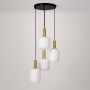 Lampa wisząca 4x15 W biała-czarna-patyna K5872 Kaja Fabio zdj.1
