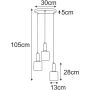 Lampa wisząca 3x15 W czarna-patyna-bursztynowa K5878 Kaja Aigo zdj.2