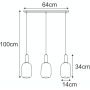 Lampa wisząca 3x15 W biała-czarna-patyna K5881 Kaja Fiore zdj.2