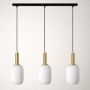 Lampa wisząca 3x15 W biała-czarna-patyna K5881 Kaja Fiore zdj.1
