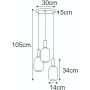 Lampa wisząca 3x15 W biała-czarna-patyna K5882 Kaja Fiore zdj.2