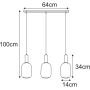 Lampa wisząca 3x15 W czarna-patyna-bursztynowa K5886 Kaja Hiro zdj.2