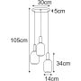 Lampa wisząca 3x15 W czarna-patyna-bursztynowa K5887 Kaja Hiro zdj.2