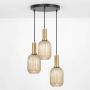 Lampa wisząca 3x15 W czarna-patyna-bursztynowa K5887 Kaja Hiro zdj.1