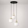 Lampa wisząca 3x15 W biała-czarna-patyna K5892 Kaja Diop zdj.1