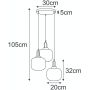 Lampa wisząca 3x15 W czarna-patyna-bursztynowa K5897 Kaja Aria zdj.3