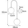 Kinkiet 2x10 W biały-czarny K5993 Kaja Sila zdj.2