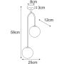 Lampa podsufitowa 2x10 W bursztynowa-beżowa K5995 Kaja Spark zdj.2