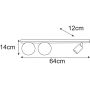 Lampa podsufitowa 3x10 W biała-beżowa K6030 Kaja Nano zdj.2