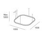 Lampa wisząca 1x76 W czarna QS4Z00W9AZOS05 Leds C4 Geometric Square Surface zdj.2