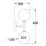 Kinkiet 2x40 W złoty LP0022W Light Prestige Dorado zdj.2