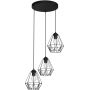 Lampa wisząca 3x60 W czarna 0606 Luminex Bergen zdj.1