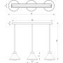 Lampa wisząca 3x60 W czarna-złota 0628 Luminex Demet zdj.2