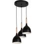 Lampa wisząca 3x60 W czarna 1192 Luminex Noak Wood zdj.1