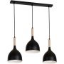 Lampa wisząca 3x60 W czarna 1193 Luminex Noak Wood zdj.1