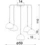 Lampa wisząca 5x15 W biała 1213 Luminex Sool zdj.2