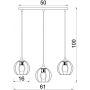 Lampa wisząca 3x15 W czarna 222 Luminex Laps zdj.2