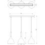 Lampa wisząca 3x60 W czarna 3891 Luminex Noak zdj.2