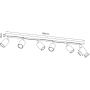 Lampa podsufitowa 6x8 W beżowa 4599 Luminex Striper zdj.2