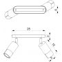 Lampa podsufitowa 2x8 W beżowa 9527 Luminex Link zdj.2