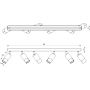 Lampa podsufitowa 6x8 W beżowa 9530 Luminex Link zdj.2