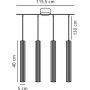 Lampa wisząca 4x5 W czarna 2412143003 Nordlux Vico zdj.2