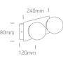 Kinkiet 2x28 W chrom 60107BC One Light Plesio zdj.2