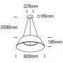Lampa wisząca 1x60 W antracyt 63058BANW One Light Amedi zdj.2