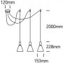 Lampa wisząca 3x10 W czarna 63122BB One Light Tala zdj.2