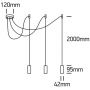 Lampa wisząca 3x20 W czarna 63124BB One Light Irini zdj.2