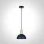Lampa wisząca 1x10 W czarna-mosiądz 63140BBS One Light Omorfo zdj.1
