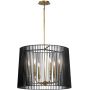 Lampa wisząca 6x60 W czarna-mosiądz QNLINARA6PBK Quintiesse Linara zdj.1