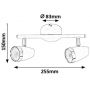 Lampa podsufitowa 2x4 W czarna-chrom 6513 Rabalux Karen zdj.2