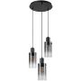 Lampa wisząca 3x60 W czarna-przydymiona 72038 Rabalux Fumea zdj.1