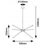 Lampa wisząca 1x36 W biała-czarna 72168 Rabalux Nivaro zdj.2
