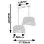 Lampa wisząca 2x10 W czarna-szary/popielaty 72190 Rabalux Farelia zdj.2
