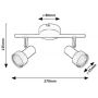 Lampa podsufitowa 2x50 W srebrny 73012 Rabalux Konrad zdj.2