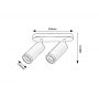Lampa podsufitowa 2x35 W czarna 73034 Rabalux Senobia zdj.2