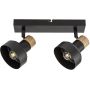 Lampa podsufitowa 2x15 W czarna-drewno 73056 Rabalux Saskia zdj.1