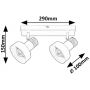 Lampa podsufitowa 2x15 W czarna-drewno 73056 Rabalux Saskia zdj.2
