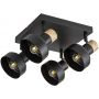 Lampa podsufitowa 4x15 W czarna-drewno 73058 Rabalux Saskia zdj.1